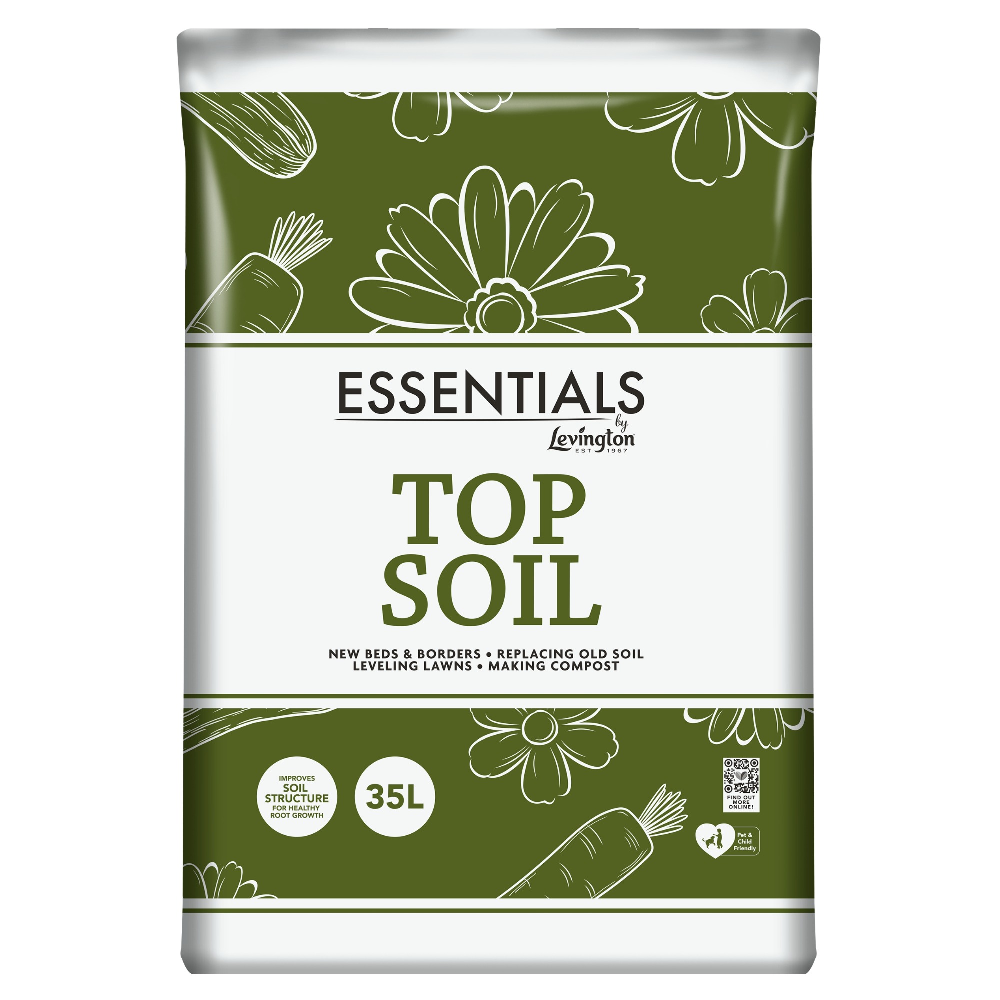 Essentials Top Soil 35lt P&R Garden Supplies